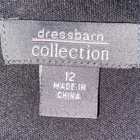 Flattering DressBarn Sz-12 ShimmeryBlackDress-ALL 4 Layers Hemmed w/Black Beads - Picture 15 of 16
